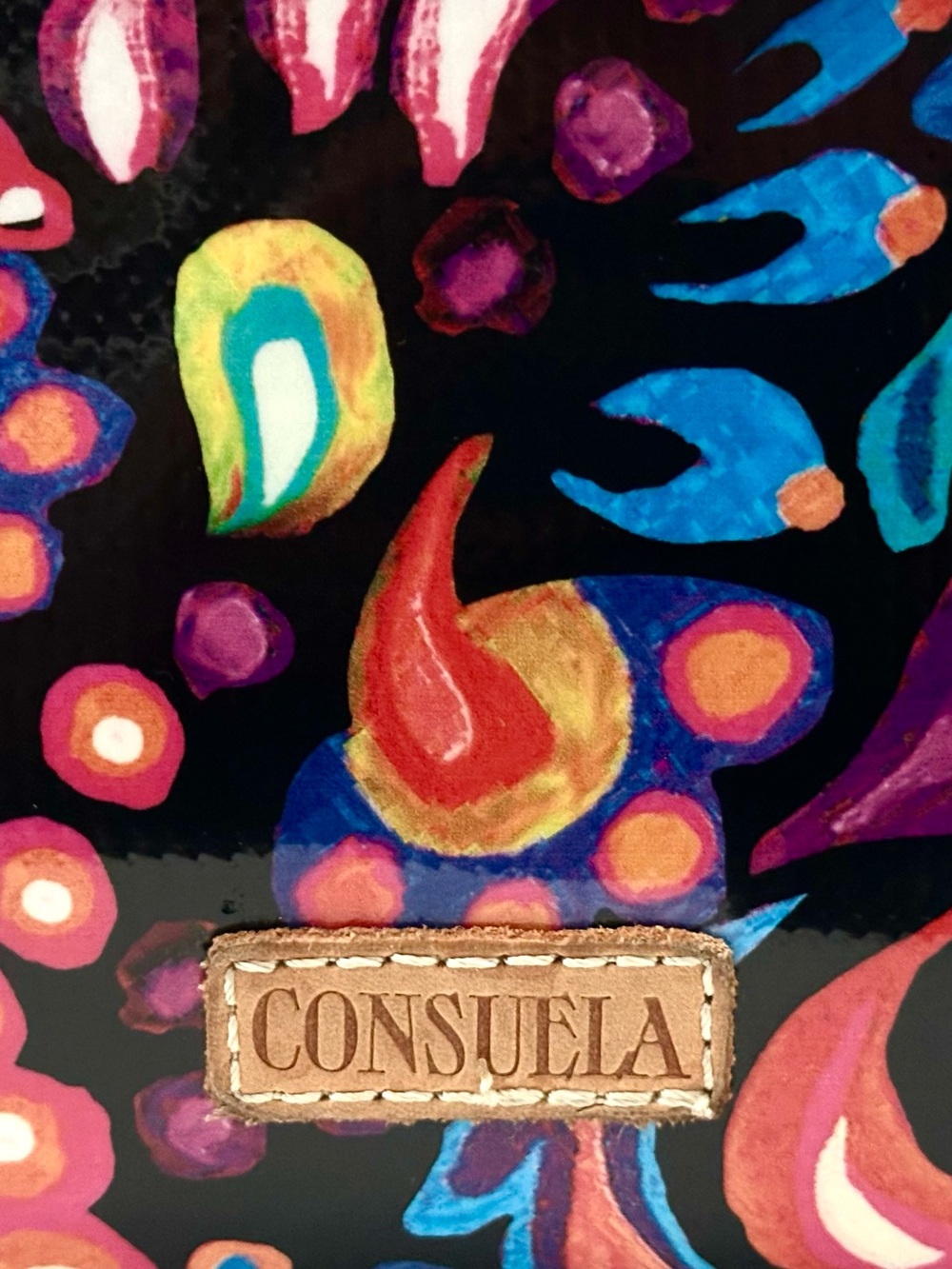Consuela Sophie Downtown Crossbody Bag - Black w/ Multicolor Design - Picture 14 of 14